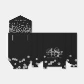 Danke, Geburtstag Silver Glitzer Confetti Black Geschenkschachtel (Ungefaltet)