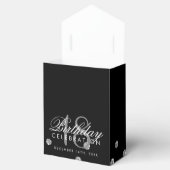 Danke, Geburtstag Silver Glitzer Confetti Black Geschenkschachtel (Geöffnet)