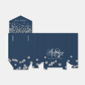 Danke, Geburtstag Silver Glitzer Confetti Navy Geschenkschachtel (Ungefaltet)