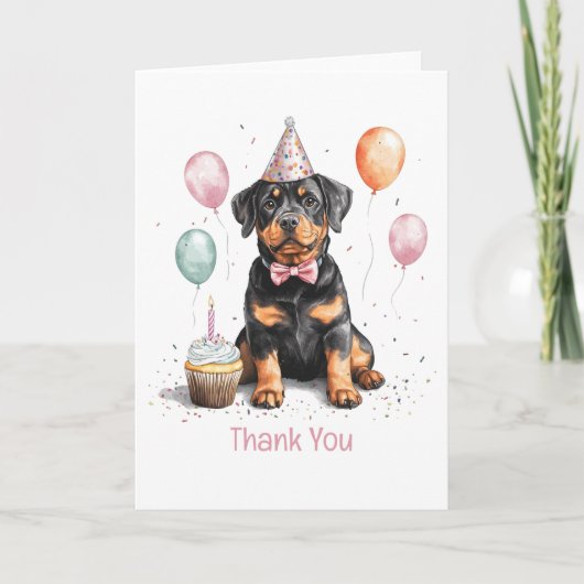 Danke Geburtstags Rottweiler Hund (Vorderseite)