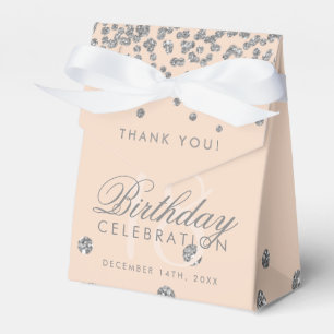 Danke Geburtstags-silberne Glitzerconfetti-Rose Geschenkschachtel