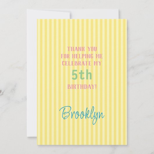 Danke, Geburtstagskuchen Dankeskarte (Rückseite)