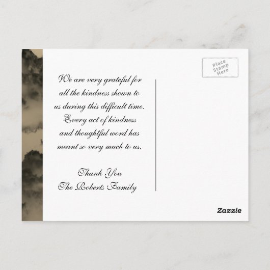 Danke | Gedenkstätte | Lebensbaum Postkarte (Rückseite)