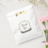 Danke, gelbe Blumen und graue Blätter Geschenktütchen (Versiegelt)