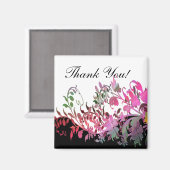 Danke Geschenk - Magnet - Elegante Blume (Vorderseite/Rückseite)