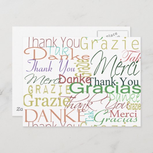 Danke, Geschenke Postkarte (Vorne/Hinten)