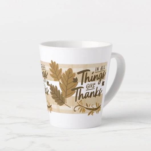 Danke Gingham Leaf Erntedank Milchtasse (Rechte Ecke)