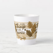 Danke Gingham Leaf Erntedank Milchtasse (Vorderseite)