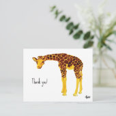Danke, Giraffenkarte Postkarte (Stehend Vorderseite)