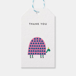 Danke, Girl's Geburtstag Pink Turtle Animal Geschenkanhänger