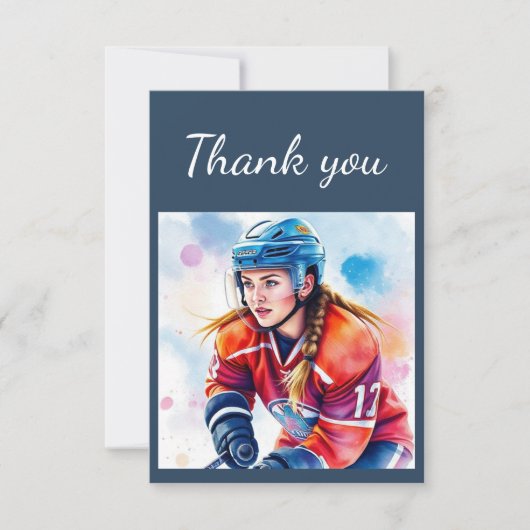 Danke, Girls Hockey Player Coach, Game Sport Dankeskarte (Vorderseite)