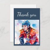 Danke, Girls Hockey Player Coach, Game Sport Dankeskarte (Vorne/Hinten)