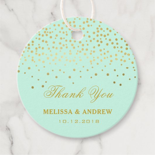 Danke | Glamouröse Glitzern - Münzhochzeit Geschenkanhänger (Vorderseite)