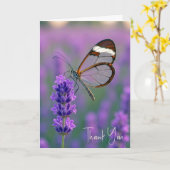 Danke Glasflügelschmetterling Auf Lavendel Karte (Gelbe Blume)