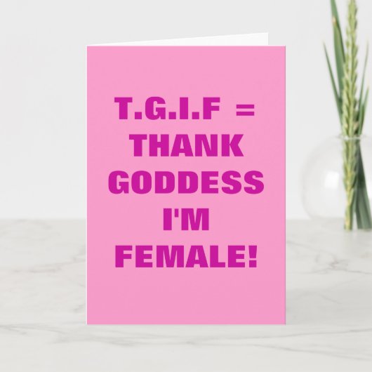 DANKE GODESS, ICH BIN FRAU! (Vorderseite)
