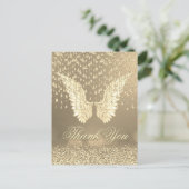 Danke | Gold Angel Tränen Postkarte (Stehend Vorderseite)