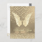 Danke | Gold Angel Tränen Postkarte (Vorne/Hinten)