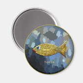 "Danke! Gold Fish Tile Design Magnet (Vorderseite/Rückseite)