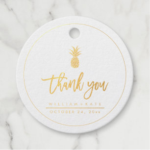 Danke, Gold Foil gestempelte Ananas Geschenkanhänger