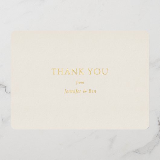 "Danke" Gold Foil, Minimal, Luxus, Hochzeit, Folieneinladung (Vorderseite)