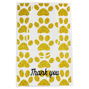 Danke Gold Glitter Pfotenabdrücke Süße Hochzeiten Mittlere Geschenktüte