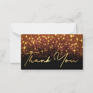 danke Gold Handschrift schwarze goldene Funken Mitteilungskarte