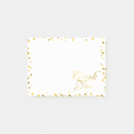 Danke Gold Herzen Post-it Klebezettel (Vorderseite)