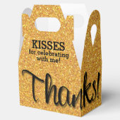 DANKE Gold Imitats Glitzer Geschenkschachtel (Geöffnet)