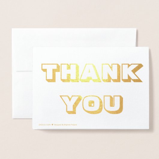Danke, Gold oder Silber Folienkarte (Rückseite mit Umschlag)
