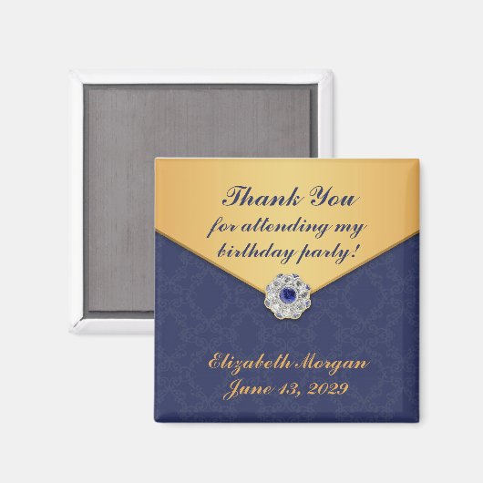 Danke Golden Damask Magnet (Vorderseite/Rückseite)