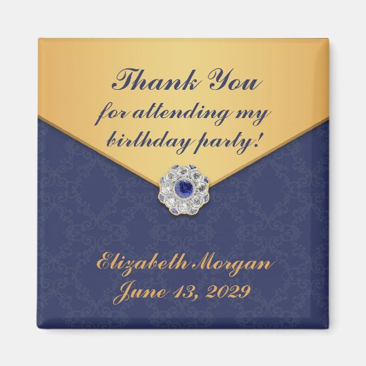 Danke Golden Damask Magnet (Vorne)