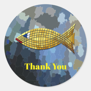 Danke, Golden Fish Design, Runder Aufkleber