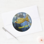 Danke, Golden Fish Design, Runder Aufkleber (Umschlag)