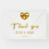 Danke, Golden Letters und Ballon Wedding Banner (Horizontal)