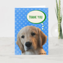 Danke Golden Retriever Hund Blaue Punkte Karte