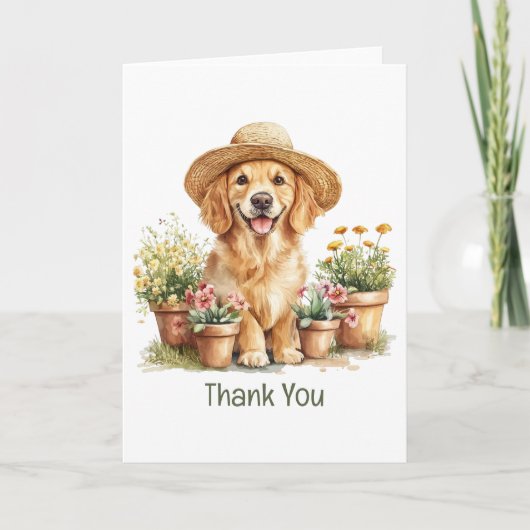 Danke Golden Retriever Hund Gärtnern (Vorderseite)