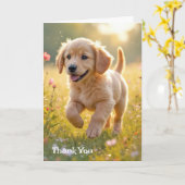 Danke, Golden Retriever Welpe in der Wiese Karte (Gelbe Blume)