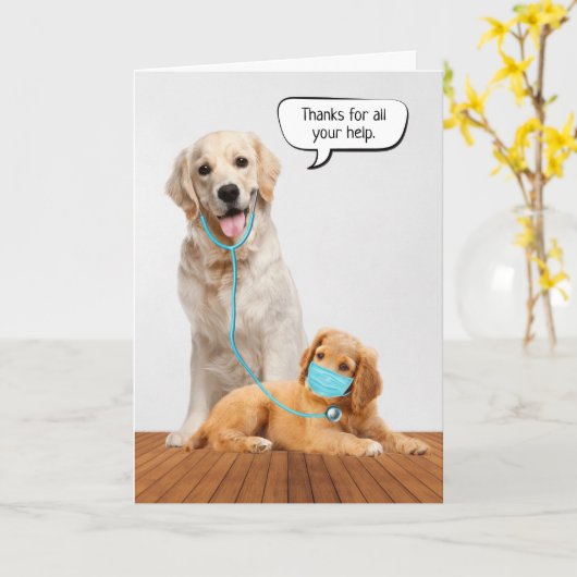 Danke Golden Retrievers Karte (Gelbe Blume)