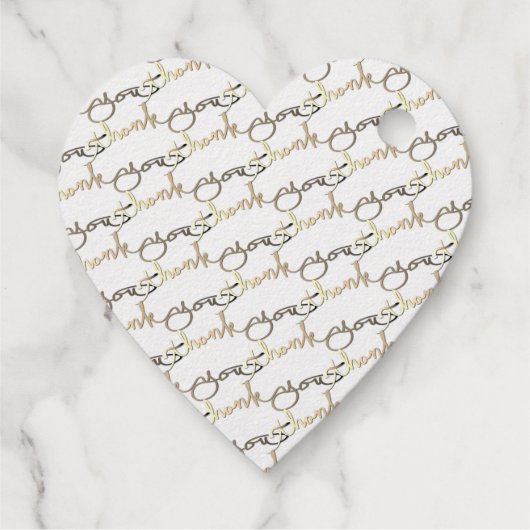 "Danke" Golden Silver handgeschrieben Geschenkanhänger (Rückseite)