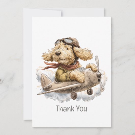 Danke Goldendoodle Hund Pilot Flugzeug (Vorderseite)
