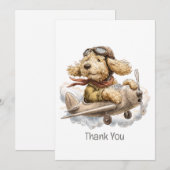 Danke Goldendoodle Hund Pilot Flugzeug (Vorne/Hinten)