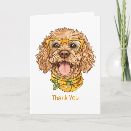 Danke Goldendoodle Hund Sonnenbrille Orangen (Vorderseite)