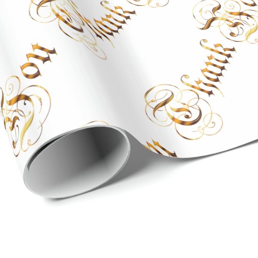 Danke. goldener Text Geschenkpapier (Rolleneckpunkt)