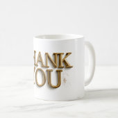 DANKE, goldfarbener Text, Kaffeetasse (VorderseiteRechts)