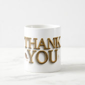 DANKE, goldfarbener Text, Kaffeetasse (Mittel)