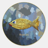 "Danke" Goldfisch, Runder Aufkleber (Vorderseite)