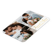 Danke, Goldkalligrafie Hochzeitskollage Foto Magnet (Linke Seite)