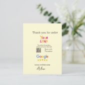 Danke Google Bewertungs-Scan-QR Geschäft Postkarte (Stehend Vorderseite)