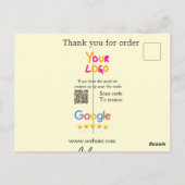 Danke Google Bewertungs-Scan-QR Geschäft Postkarte (Rückseite)