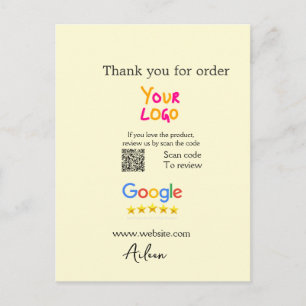 Danke Google Bewertungs-Scan-QR Geschäft Postkarte